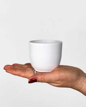 Zaobljena bijela posuda (XS) - 6 cm